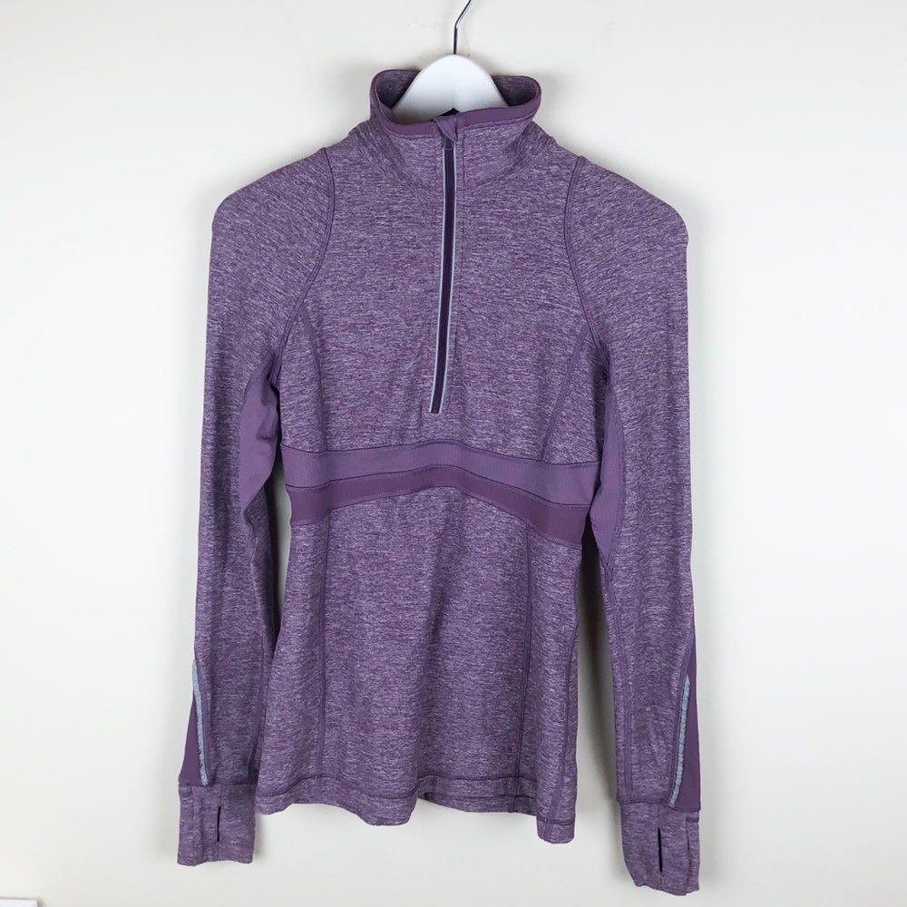 Lululemon Run Full Tilt 4 Muted Mauve 1/2 Zip Htf - image 2